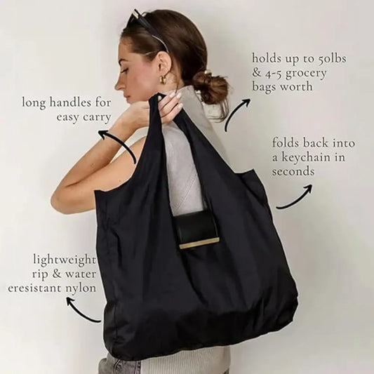 Bolsa de compras plegable con llavero
